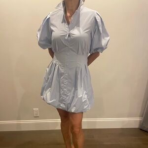 Simkhai Elegant Blue Puff Sleeve Dress